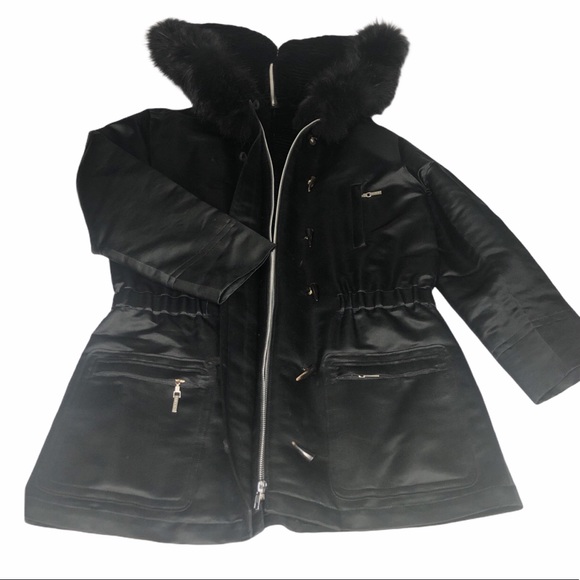 Last Chance Trilogy Black Fur Lined/Trim Hooded Parka Jacket - Picture 15 of 16